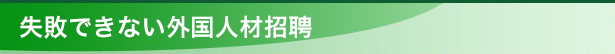 失敗できない外国人材招聘